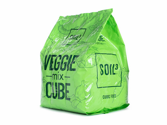 Veggie Mix Mini Cube side angle of the green 1 cubic foot bag